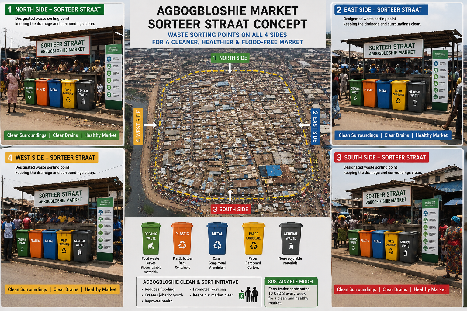Agbogbloshie four-side sorting street concept